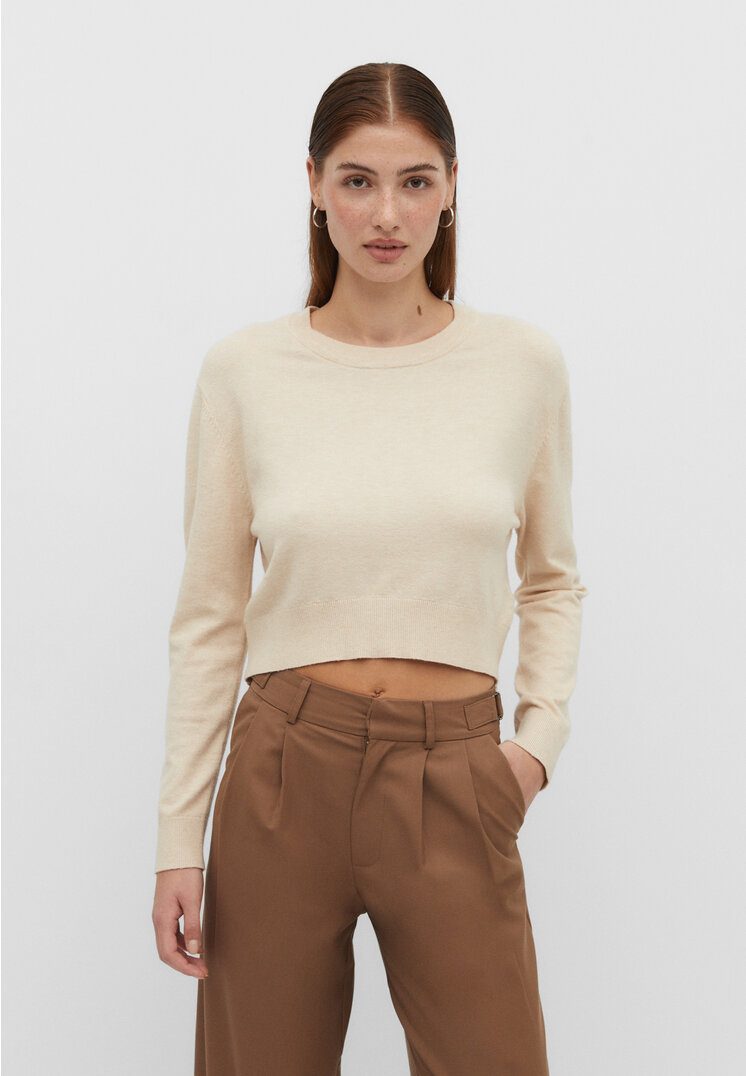 

Stradivarius Basic-Cropped-Pullover mit Rundausschnitt Steingrau XS