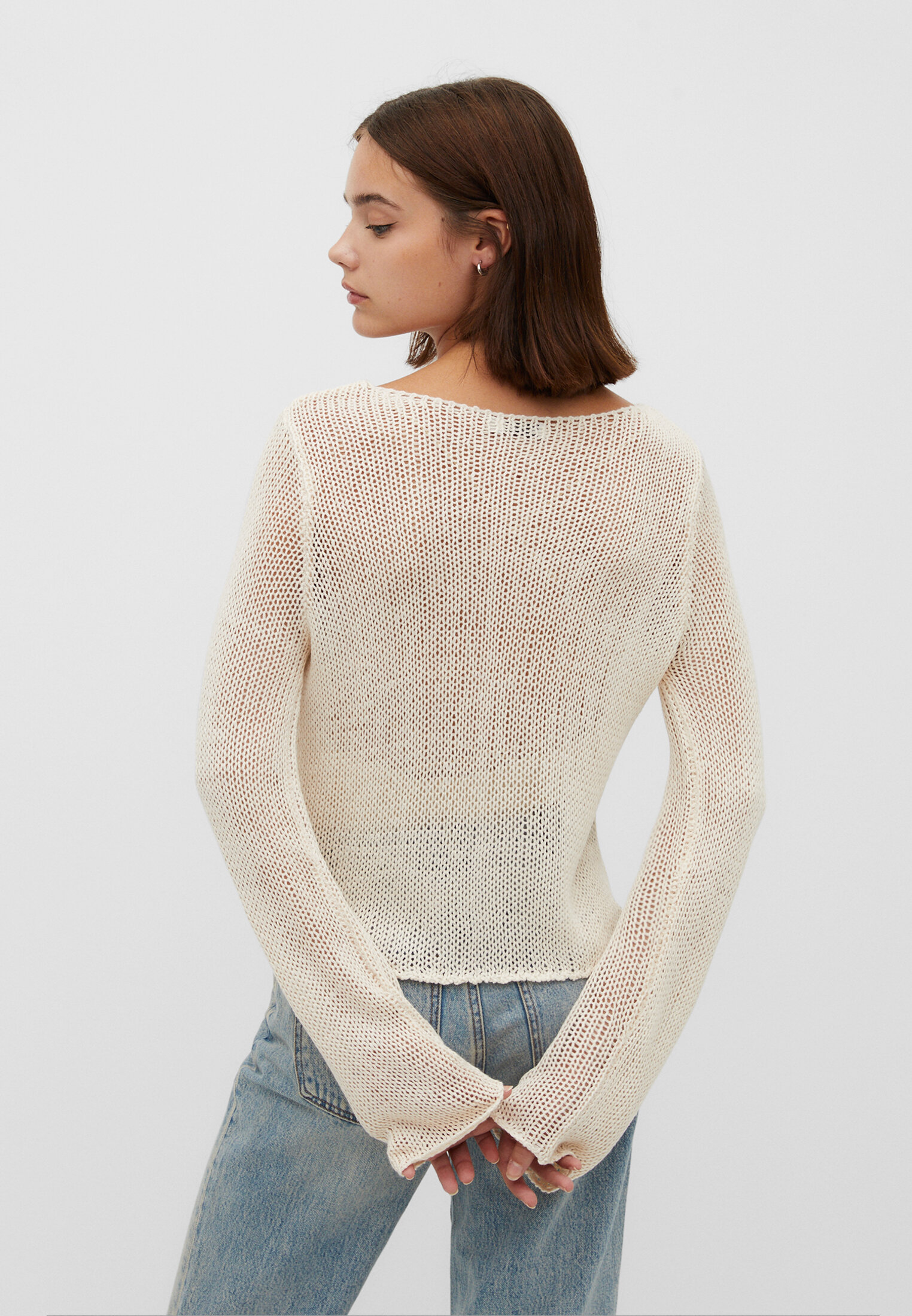 Basic mesh knit sweater