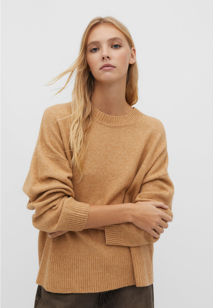 

Stradivarius Sweter z miękkiej dzianiny Soft Touch Beżowy XS