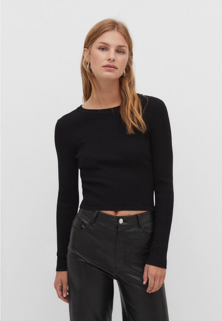 

Stradivarius Pullover mit Rundausschnitt Schwarz XS