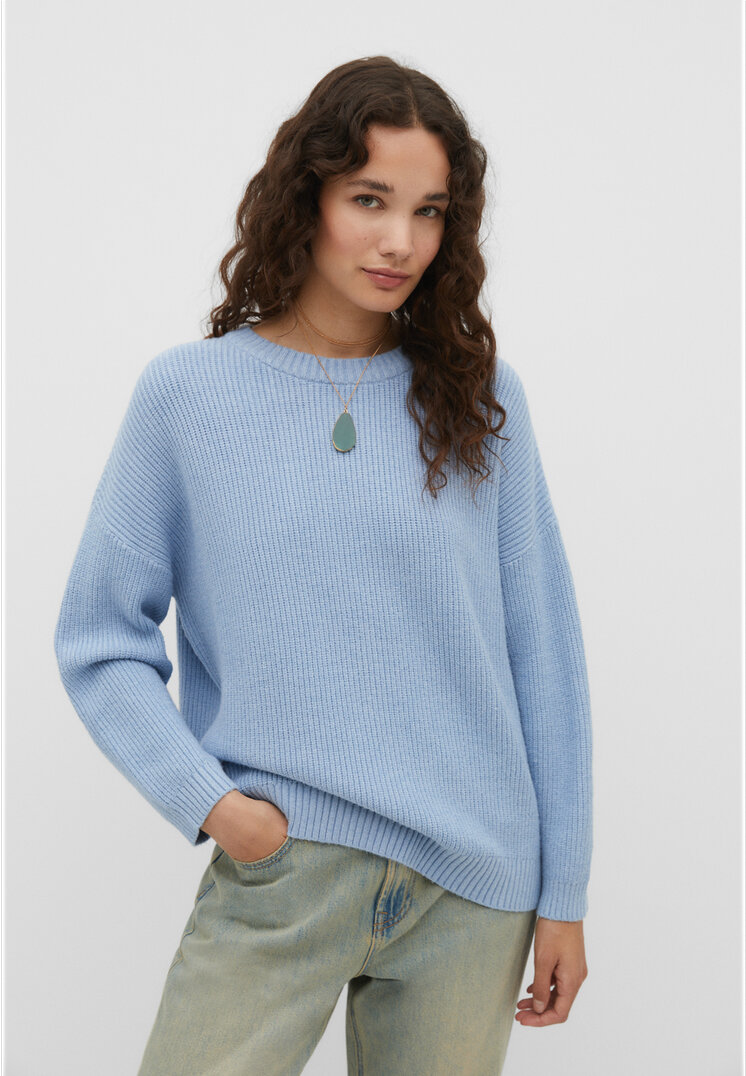 

Stradivarius Dzianinowa bluza Błękitny XS