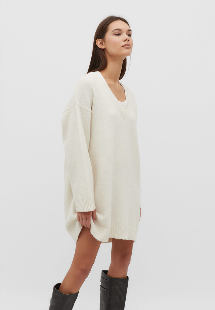 

Stradivarius Kurzes Strickkleid Vanille L