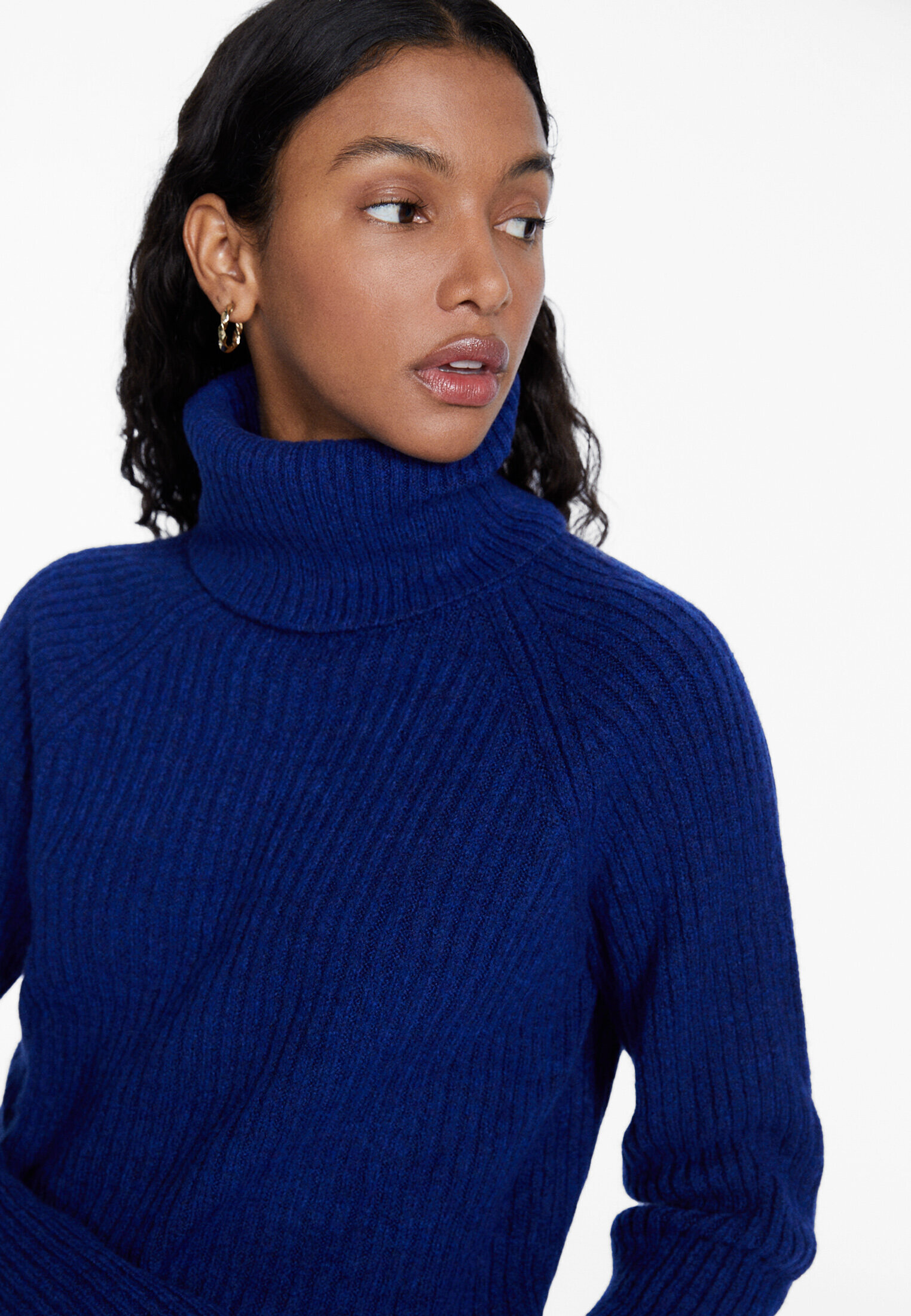 Blue clearance knit turtleneck