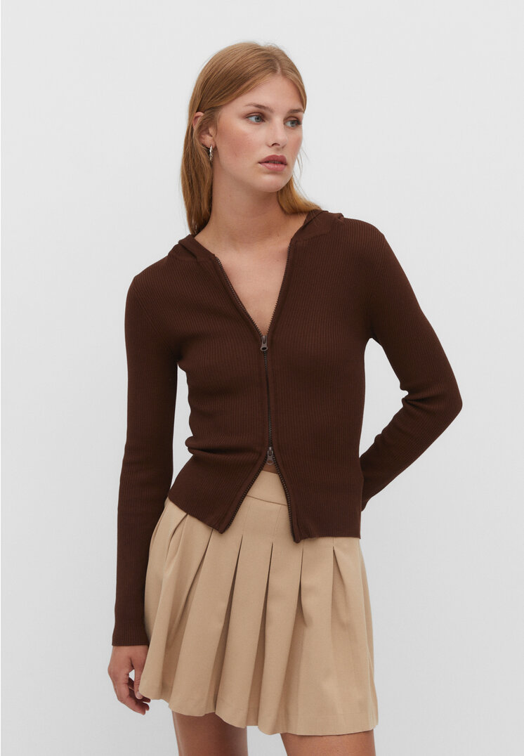 

Stradivarius Strickcardigan mit Kapuze Braun XL