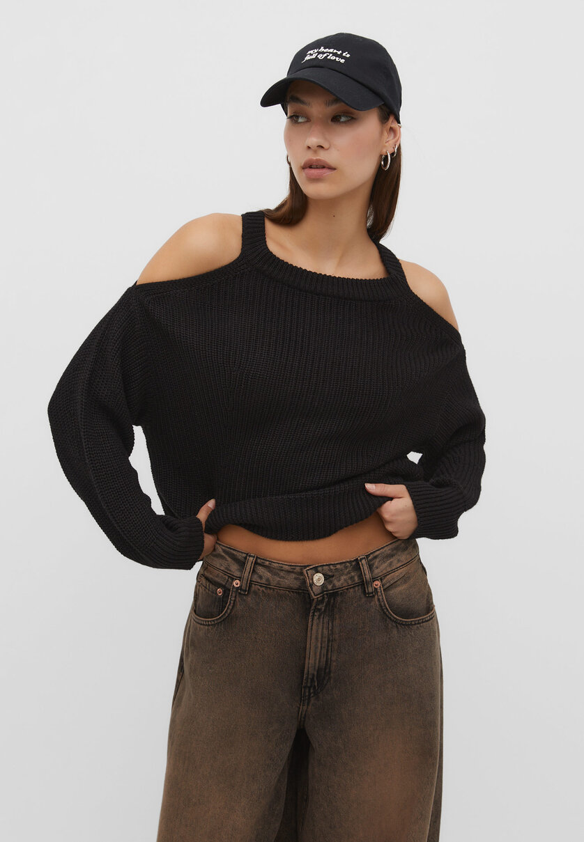 Pullover mit Cut-Outs an den Schultern