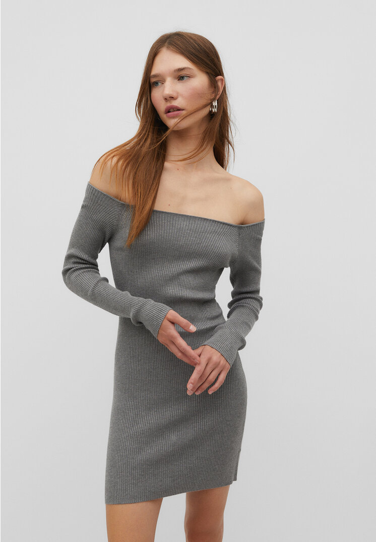 

Stradivarius Strickkleid Graumeliert S