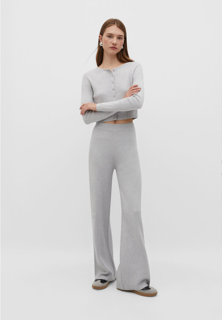 

Stradivarius Lange Strickhose Grau Melange S