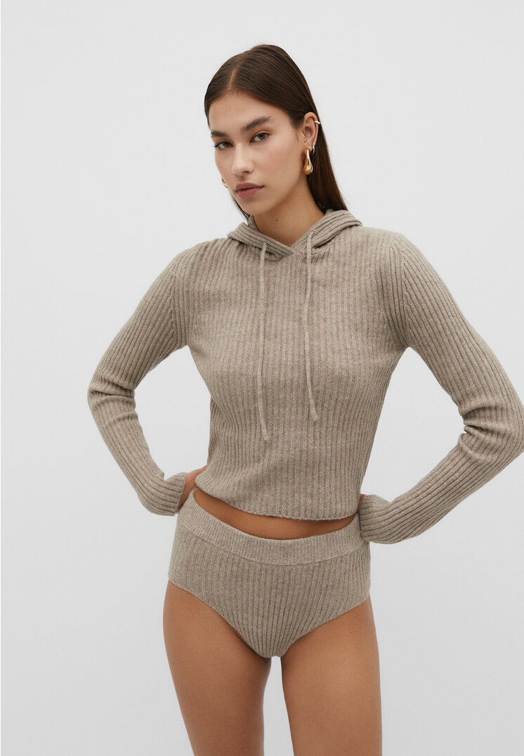 

Stradivarius Weicher Kapuzenpullover Steingrau M