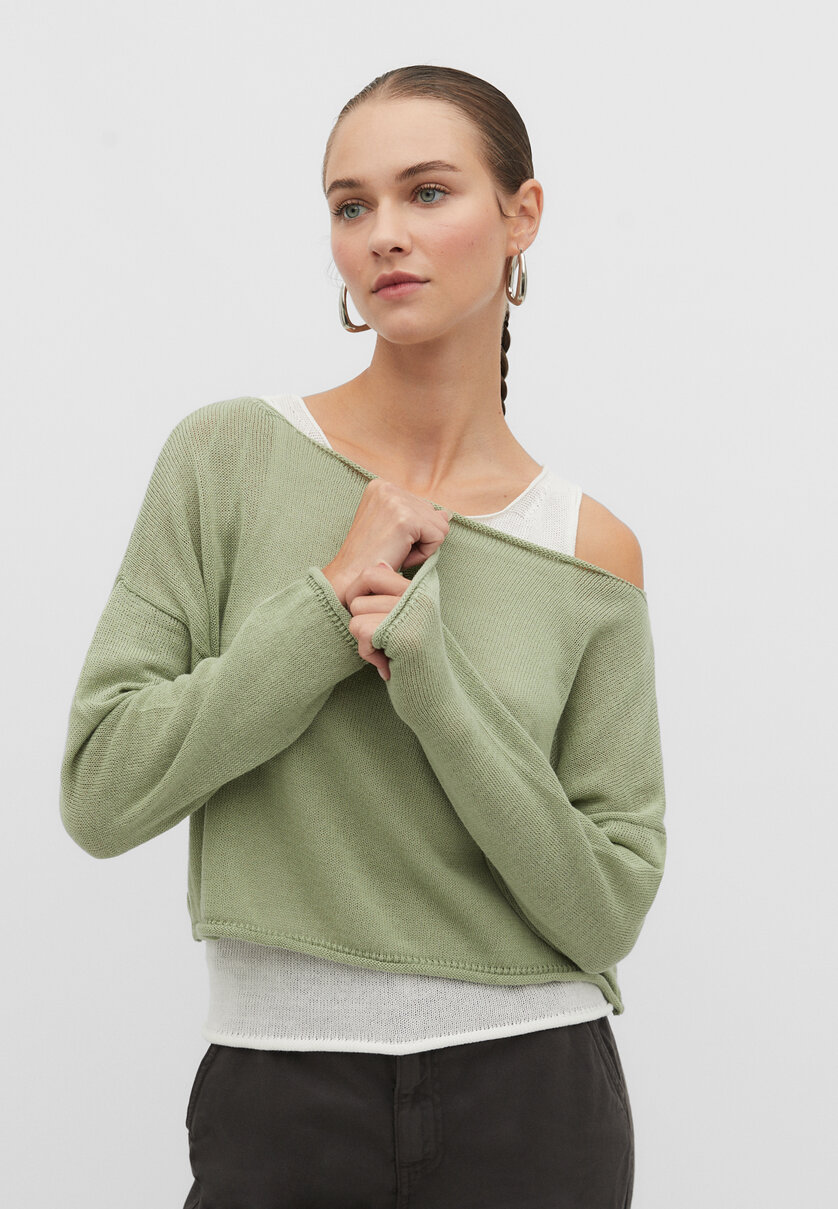 Double-layer knit top