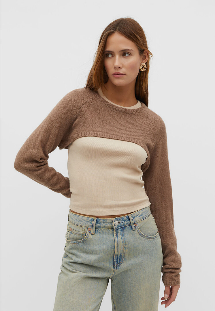

Stradivarius Strickbolero Camel S