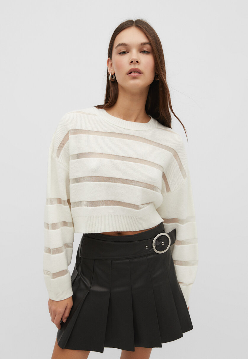 Knit semi-sheer sweater