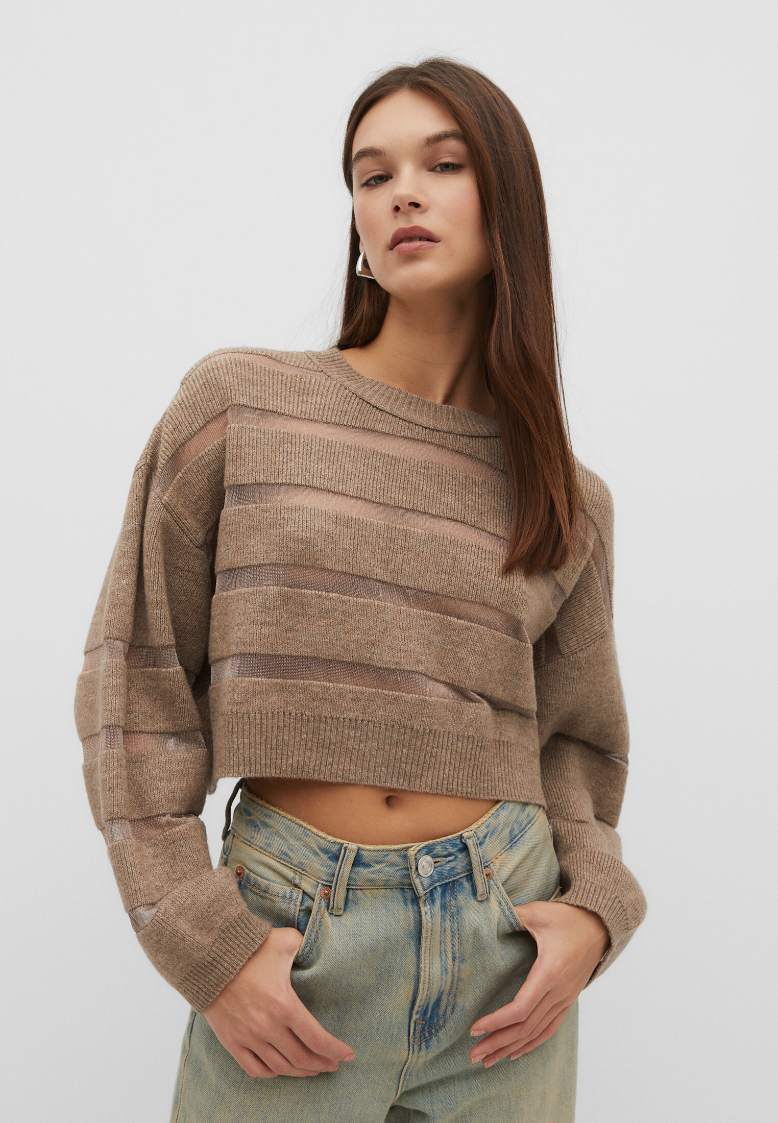 Knit semi-sheer sweater