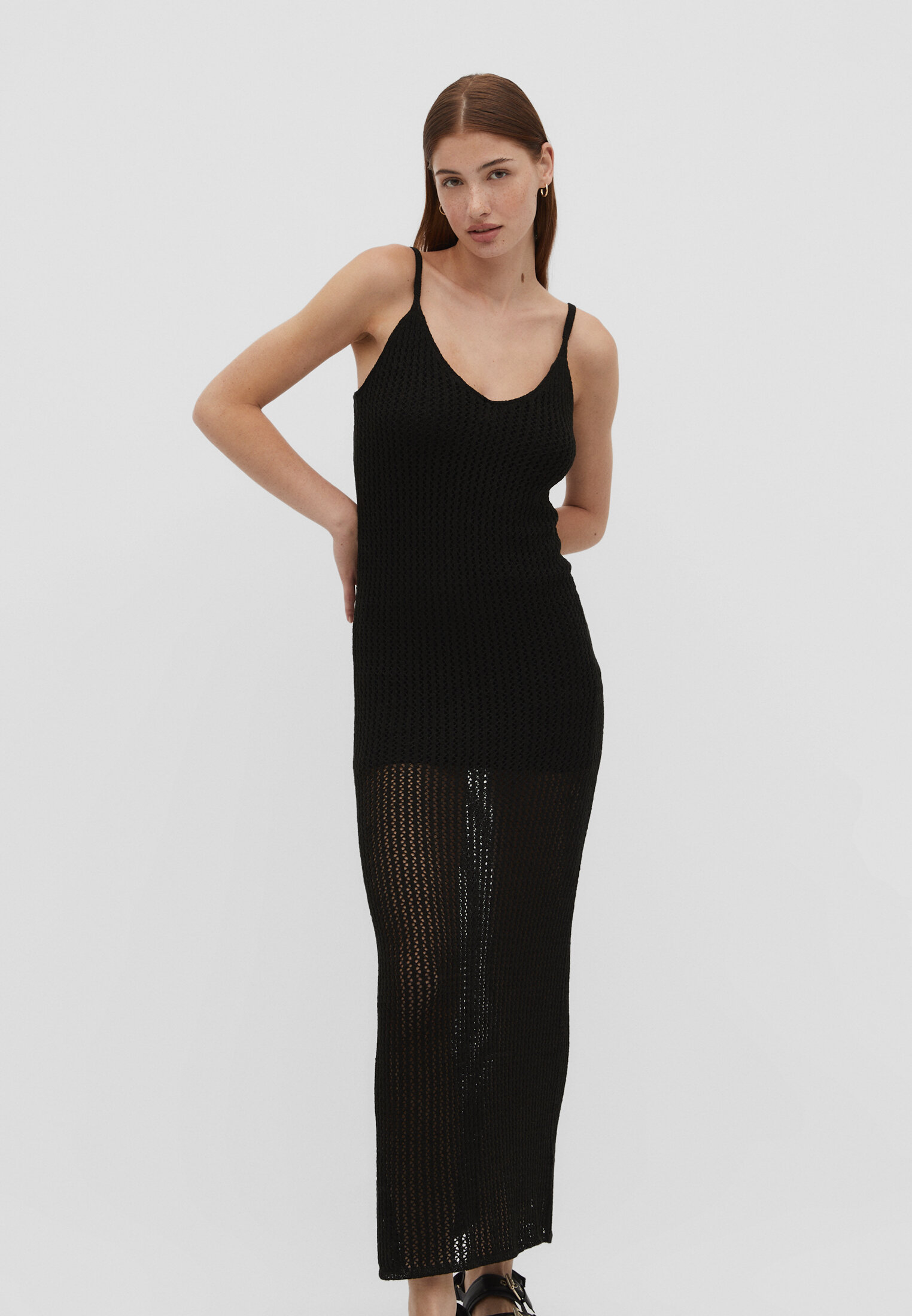 Long open-knit dress - Women's fashion | Stradivarius United States