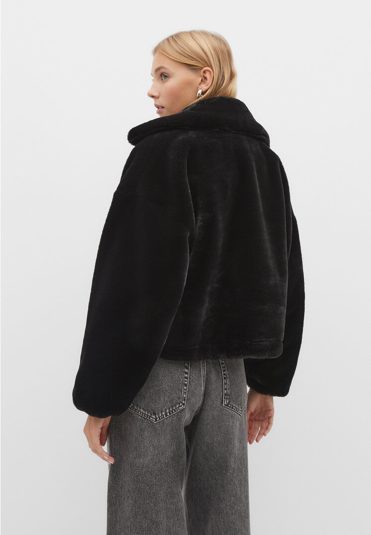 Black soft shop faux fur jacket