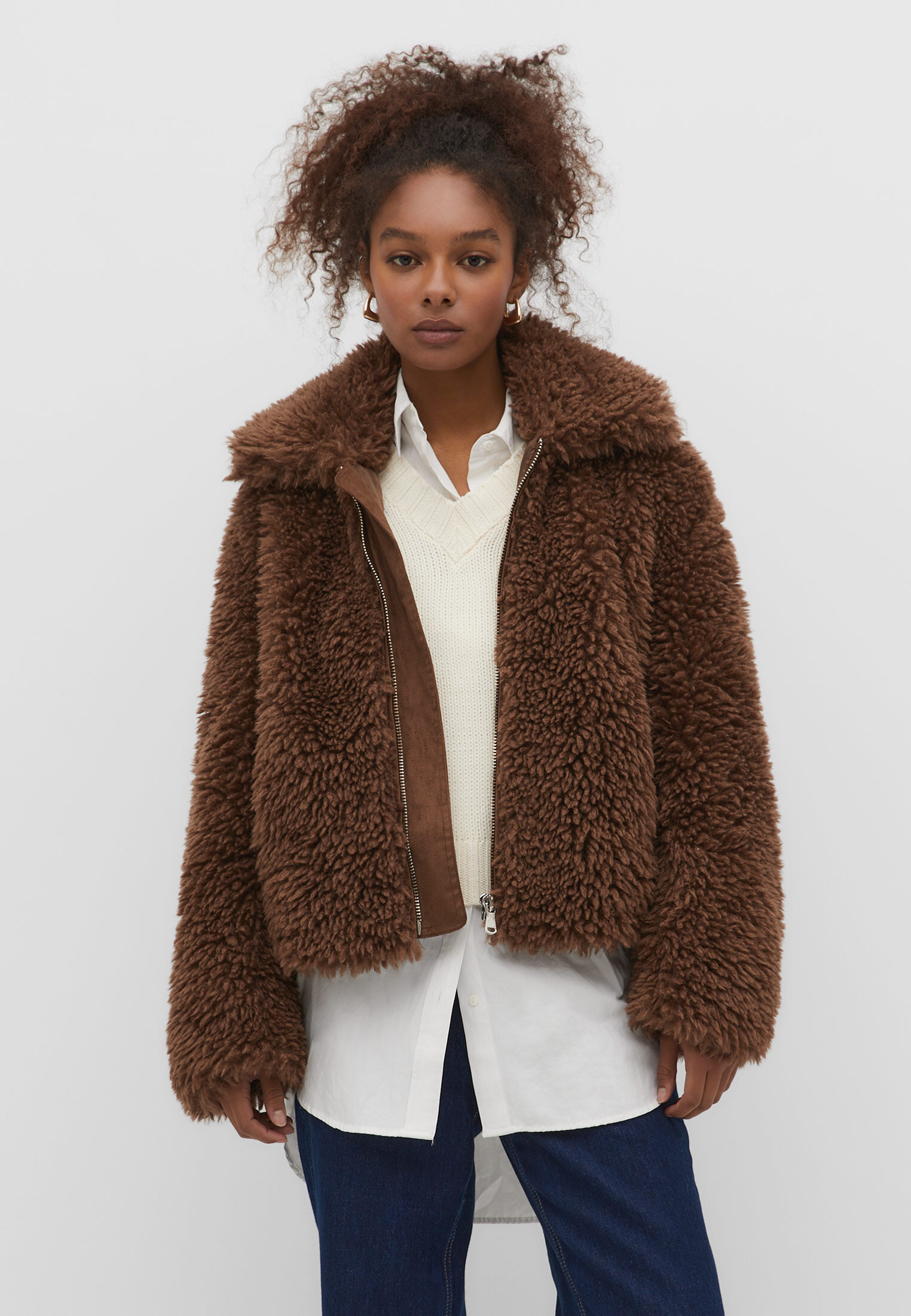 Knock Out Faux Fur Jacket - Chocolate