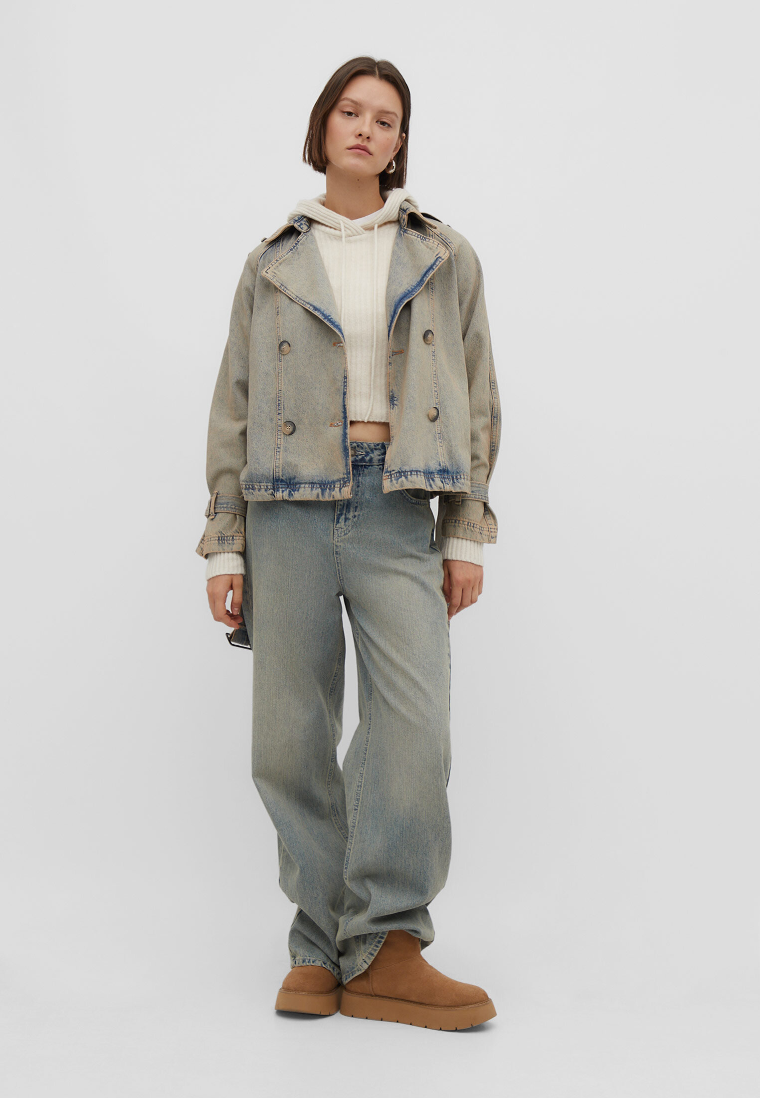 Jean jacket trench store coat