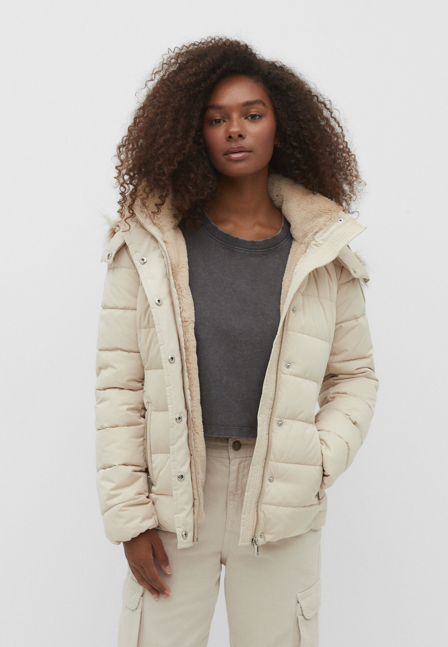 Anorak with fur hood sale