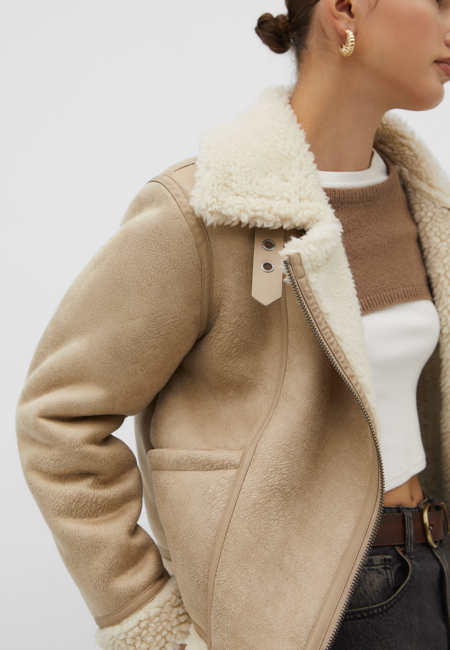 Stradivarius 2025 shearling jacket