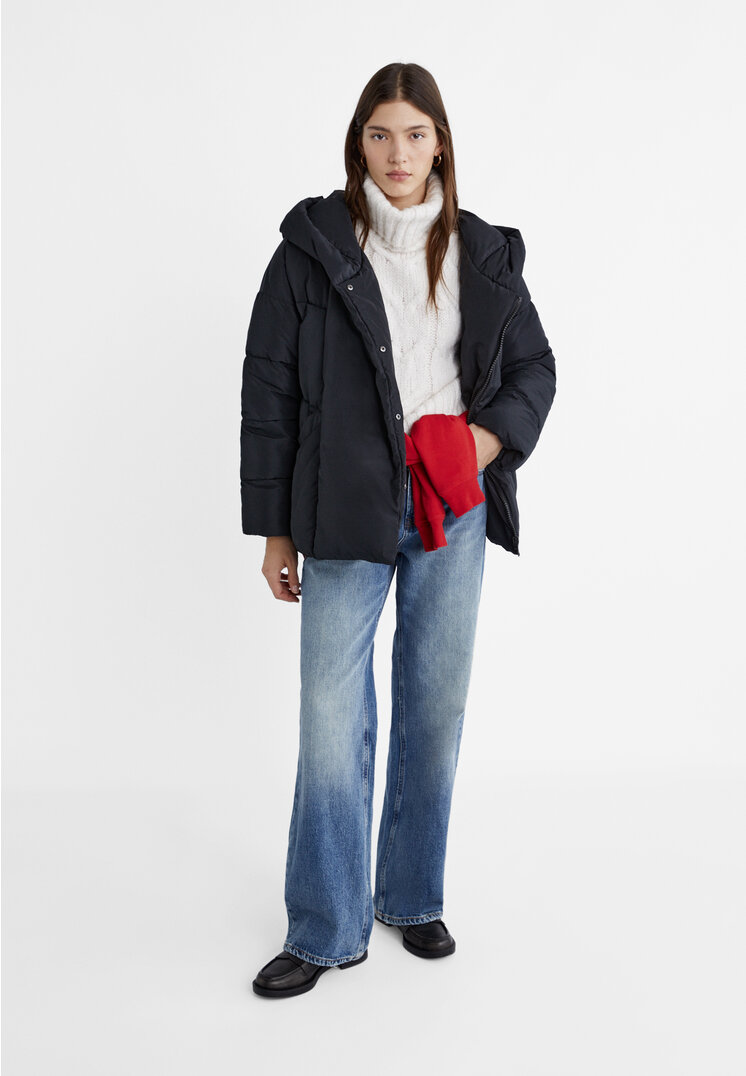 

Stradivarius Oversize-Steppjacke Schwarz L