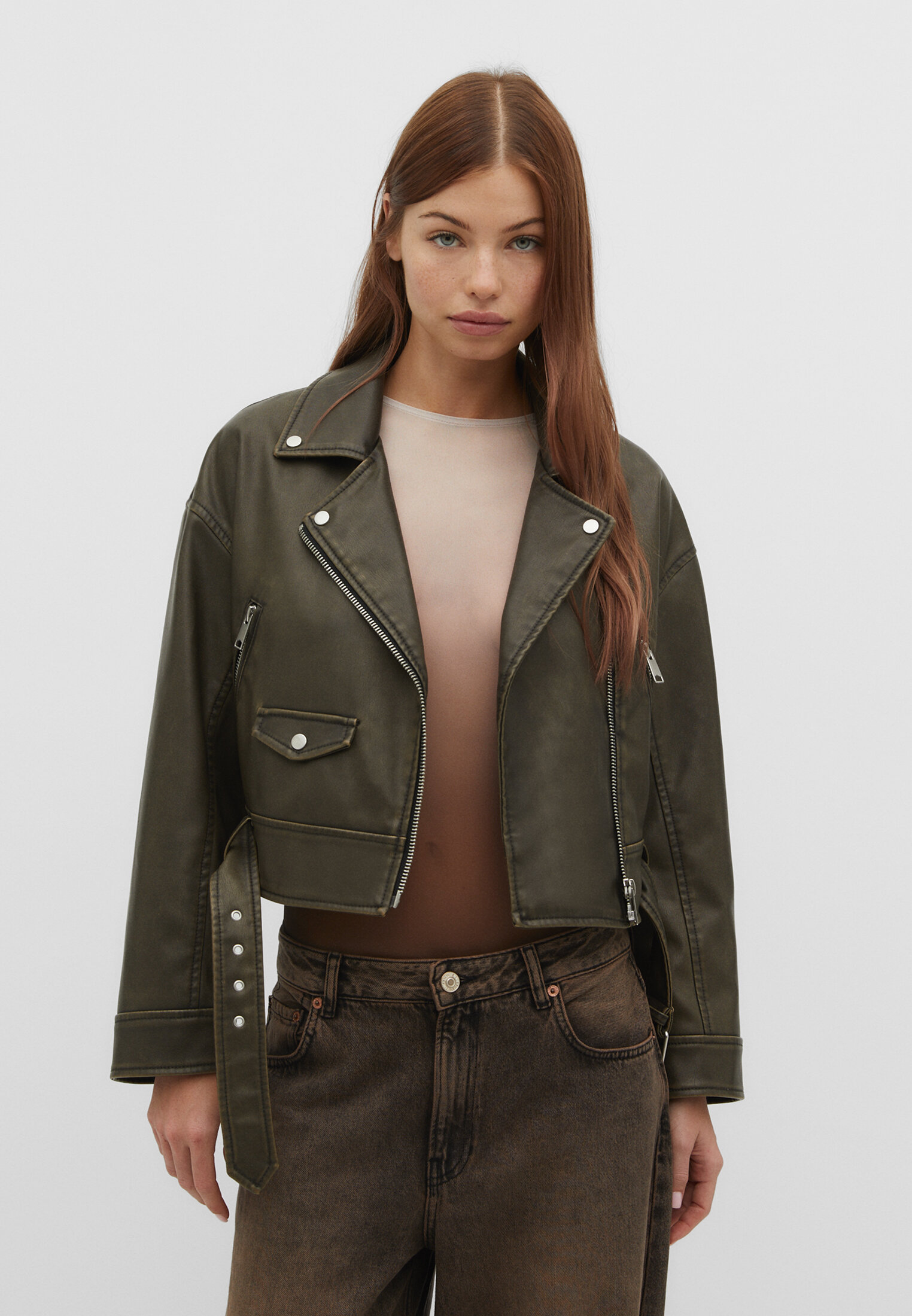 Biker jacket sale stradivarius