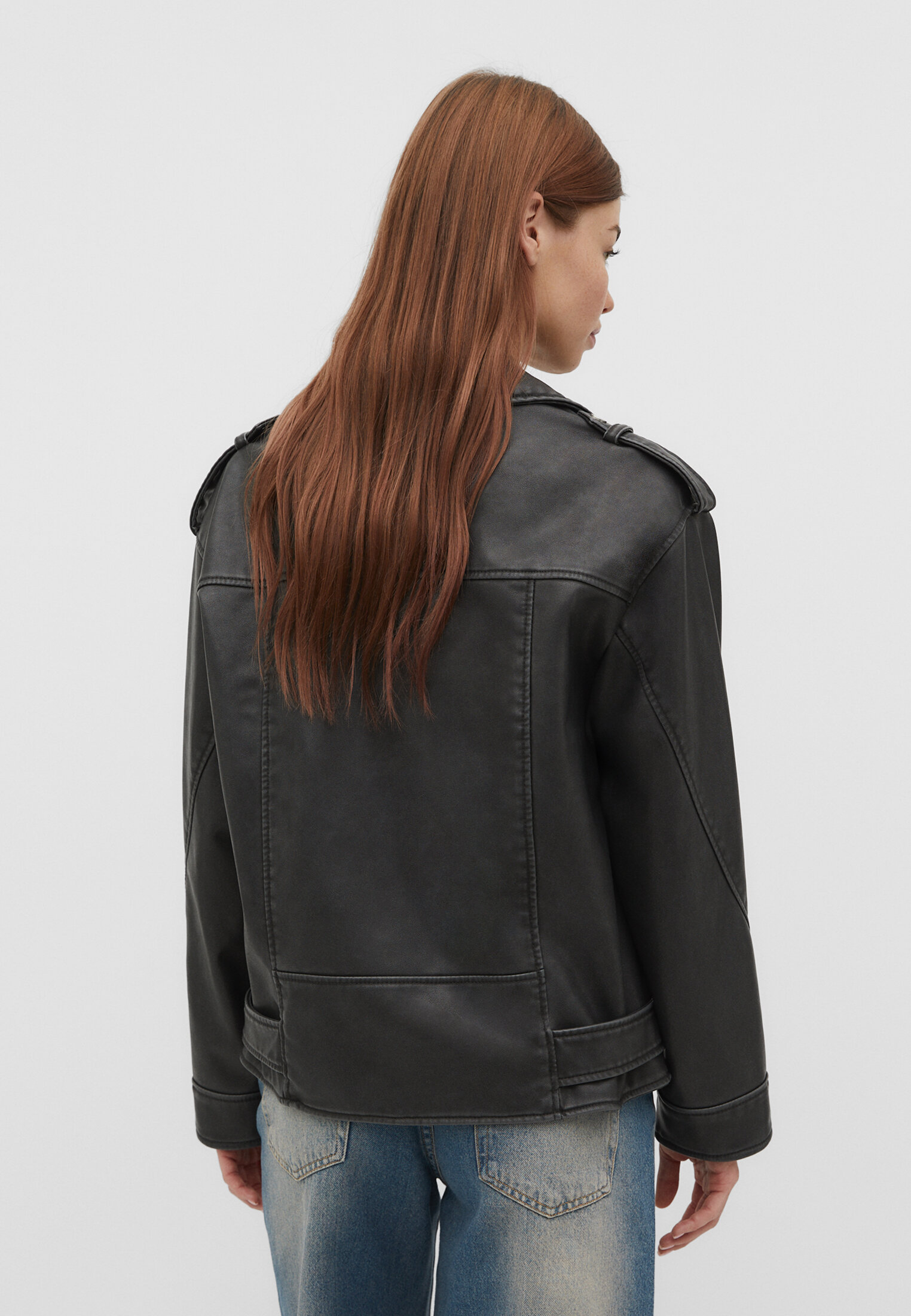 Stradivarius faux store leather biker jacket