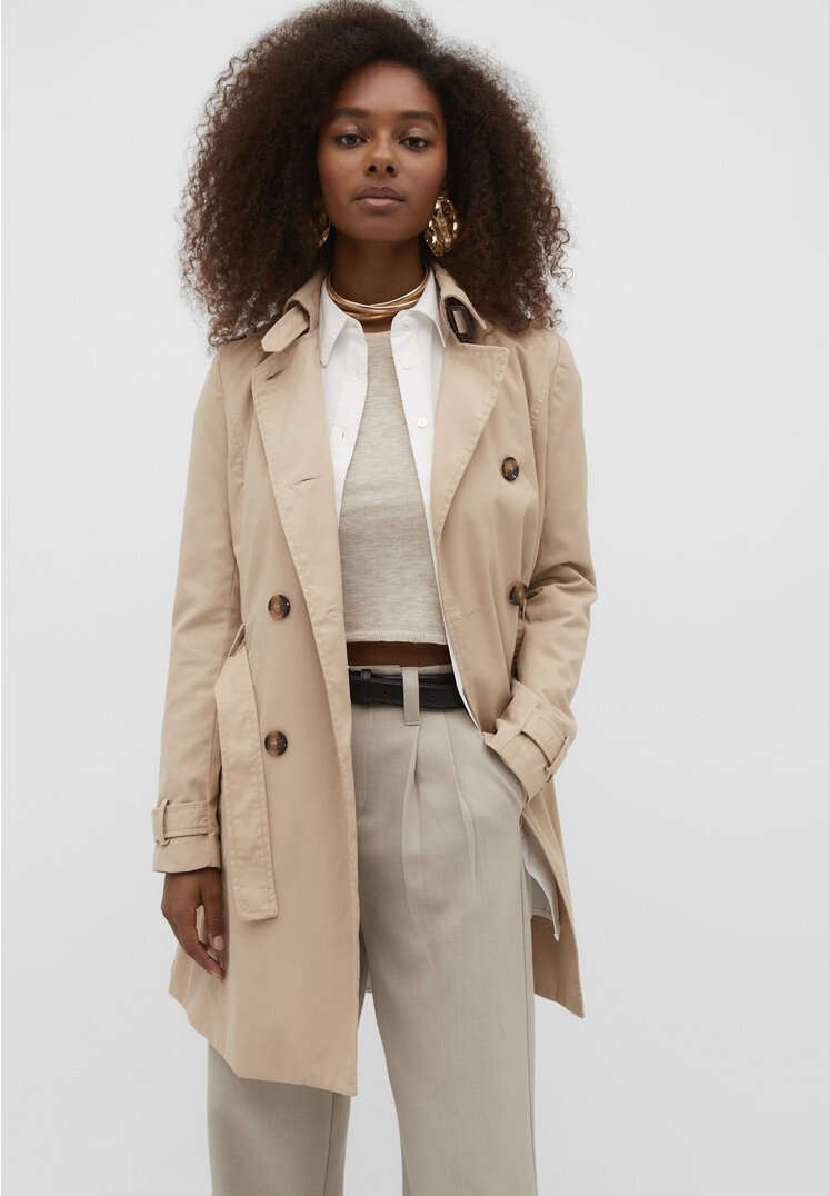

Stradivarius Kurzer Trenchcoat Steingrau L