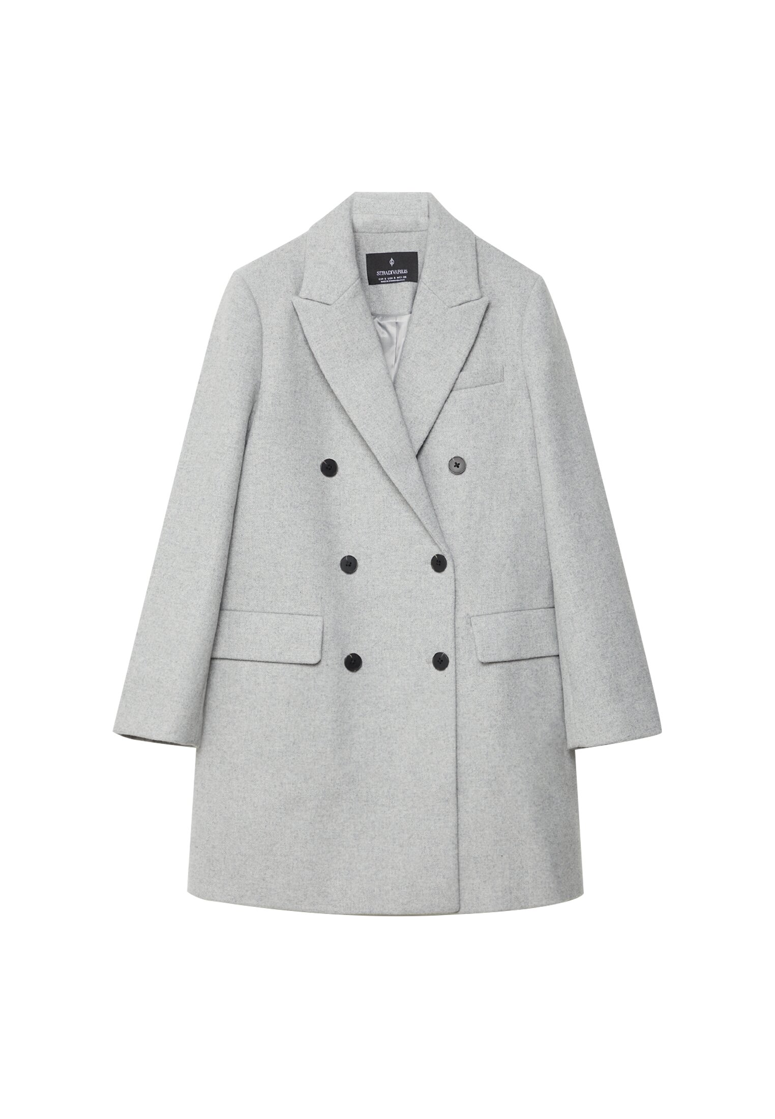 Straight fit buttoned coat