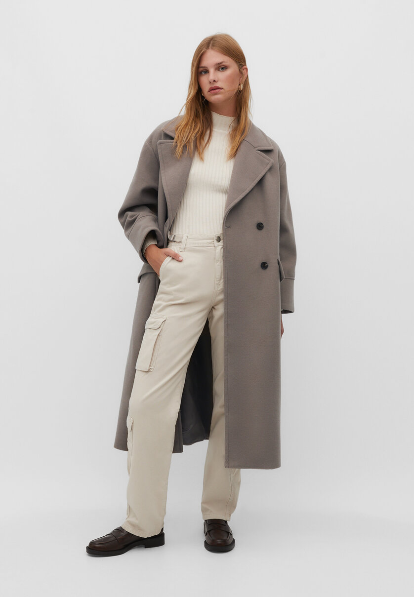 Abrigo oversize tacto suave