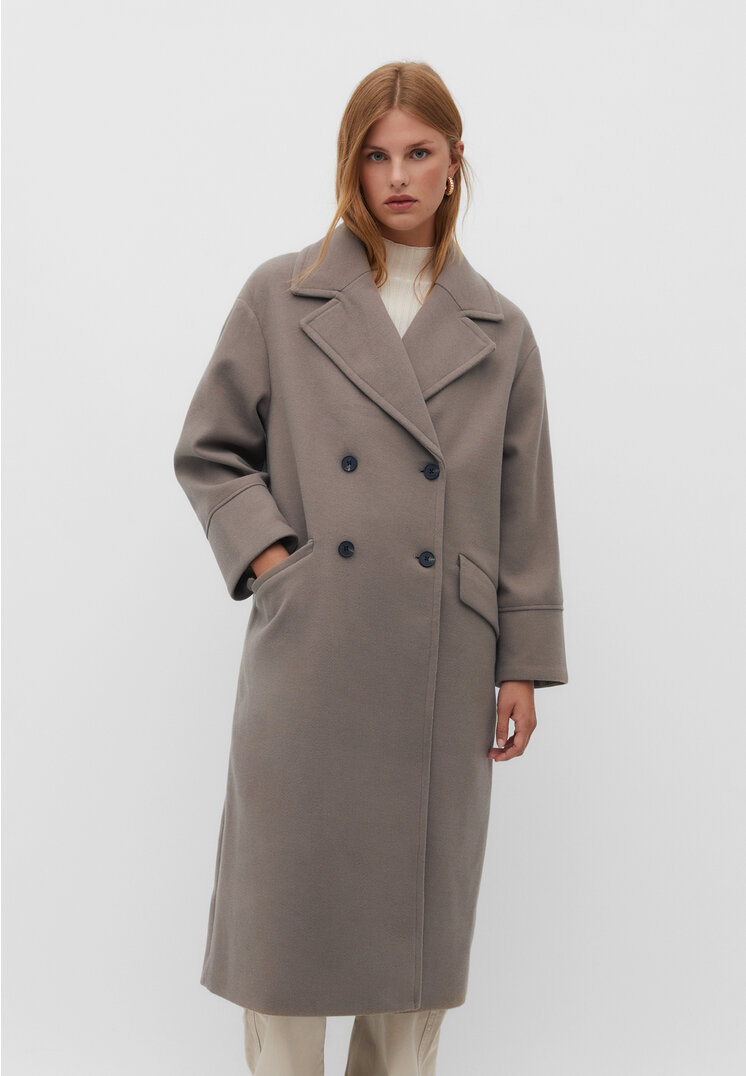 Stradivarius grey outlet coat