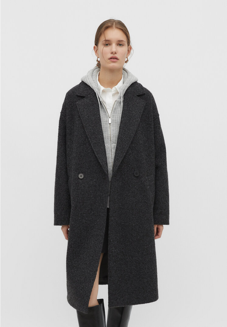 

Stradivarius Langer Straight-Fit-Mantel Graumeliert S