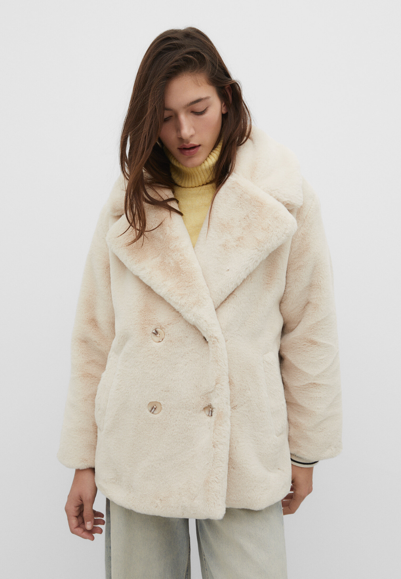 Stradivarius faux fur outlet jacket