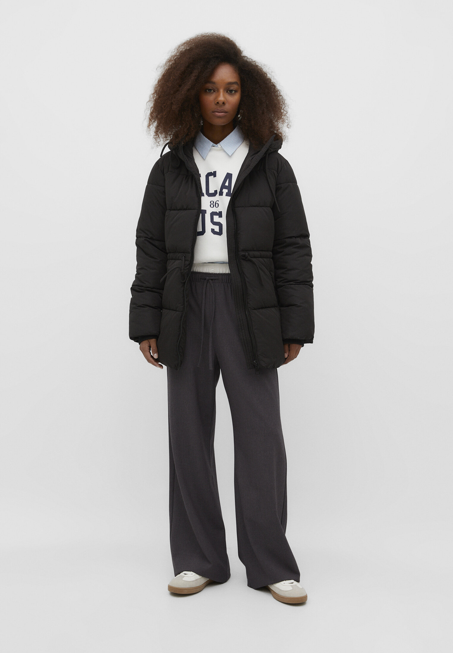 Stradivarius longline puffer outlet jacket