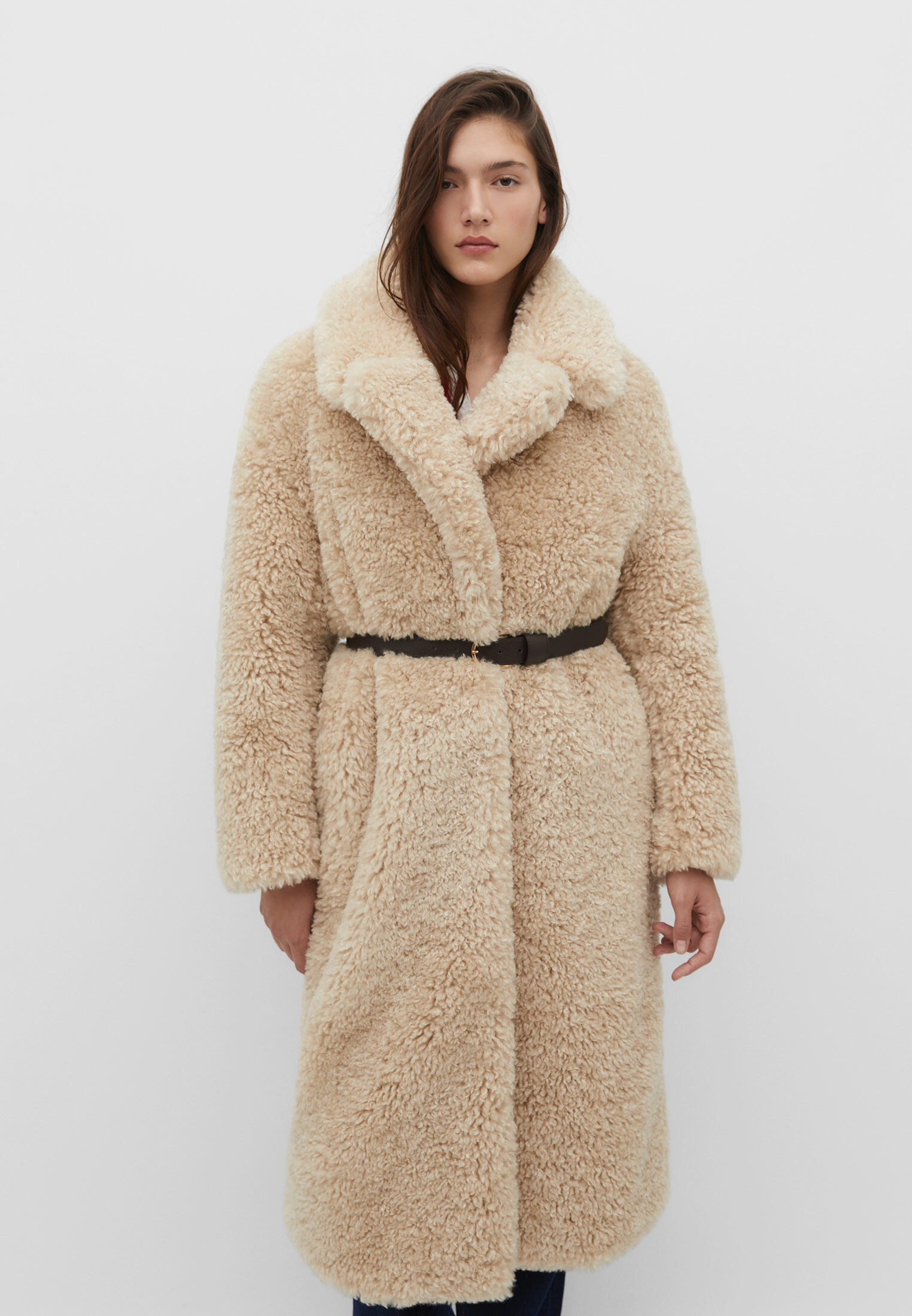 Oversized fuzzy clearance coat