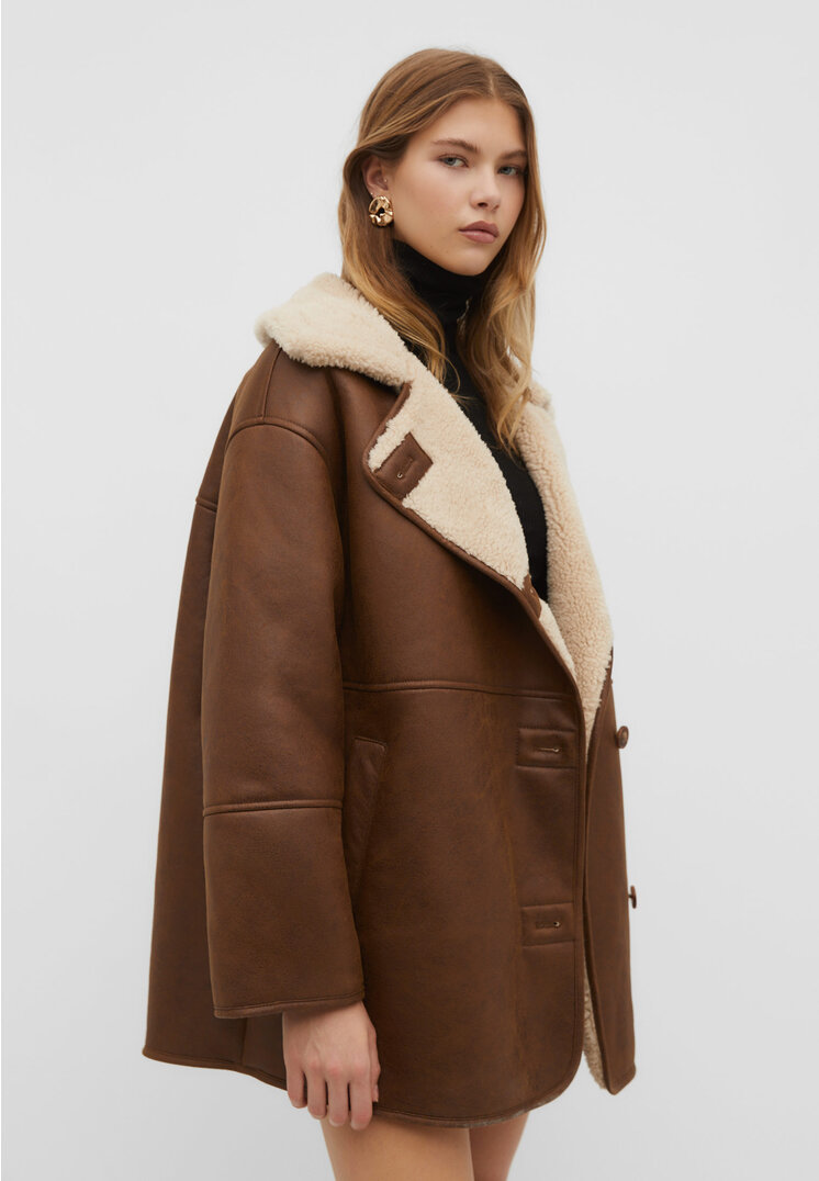 

Stradivarius Doubleface-Mantel Braun XS