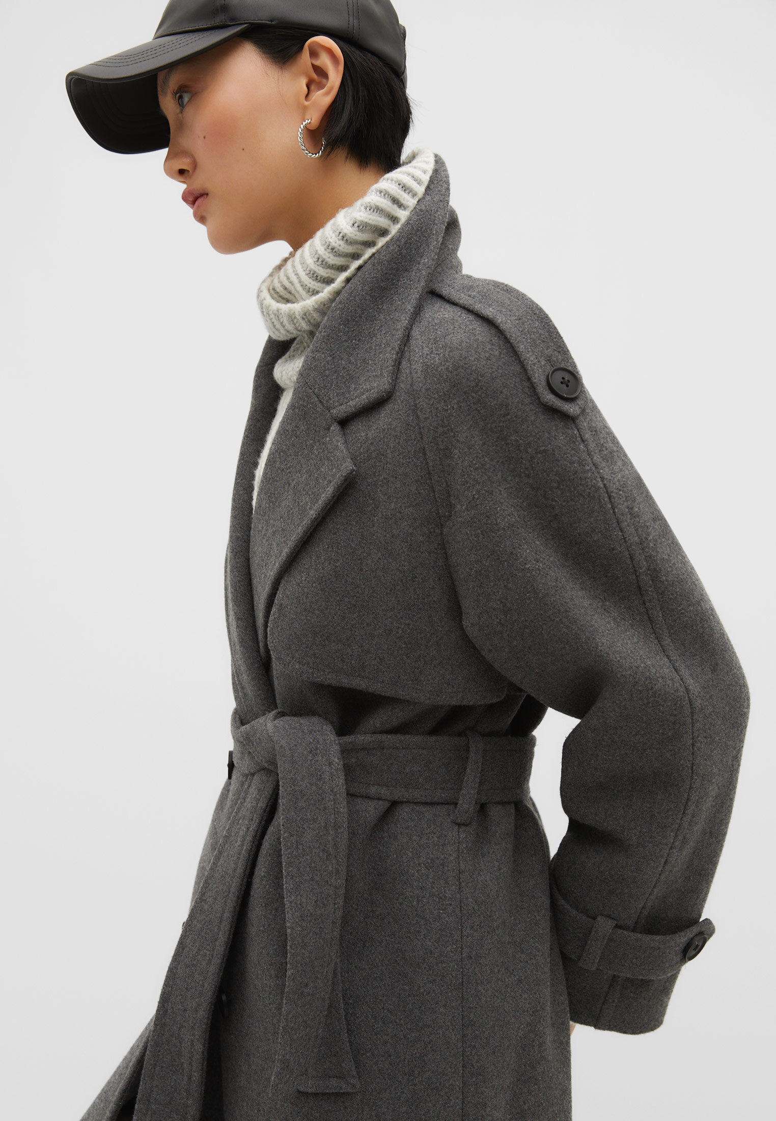 Manteau gris stradivarius new arrivals