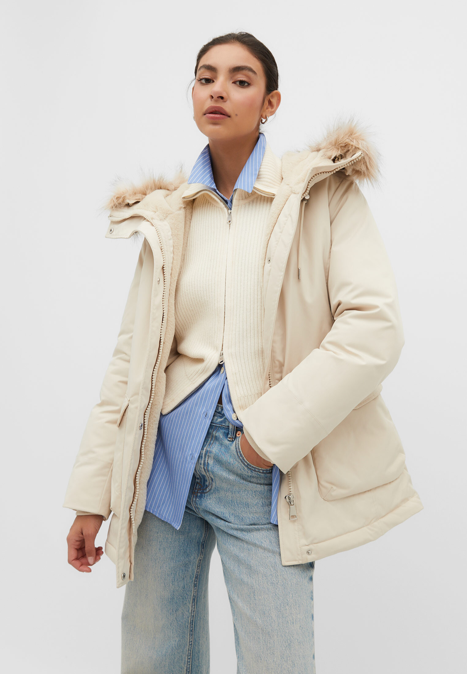 Cream clearance parka womens