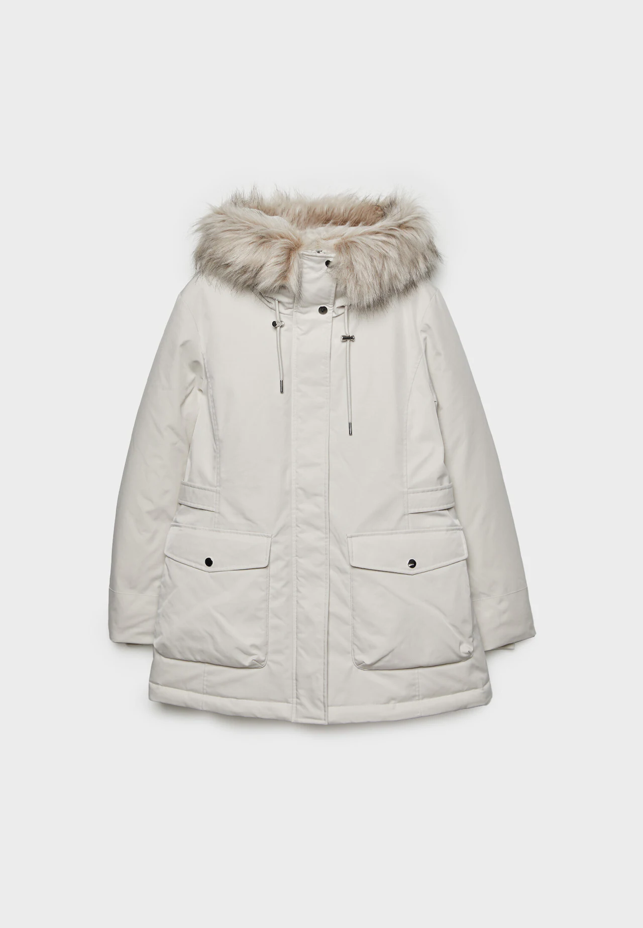 Women shiny down parka with fur Authentic