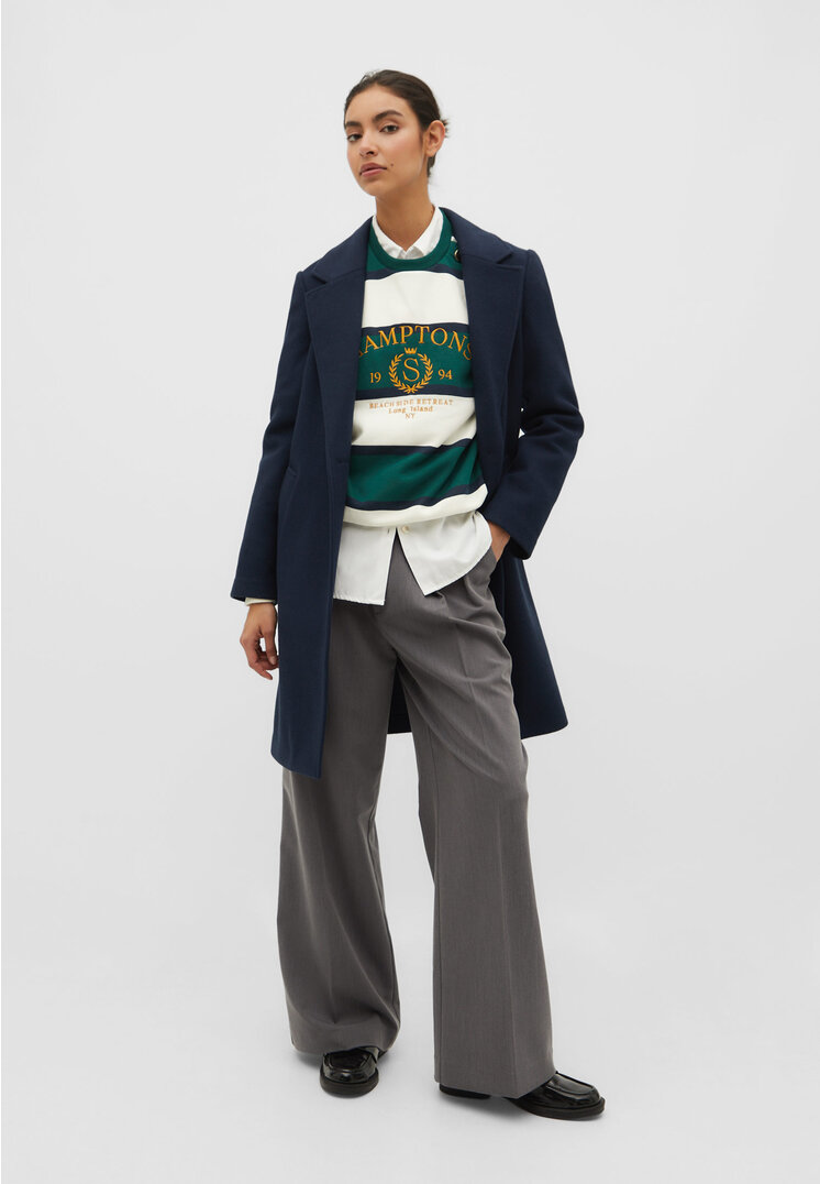 

Stradivarius Strick-Midimantel Marineblau XL