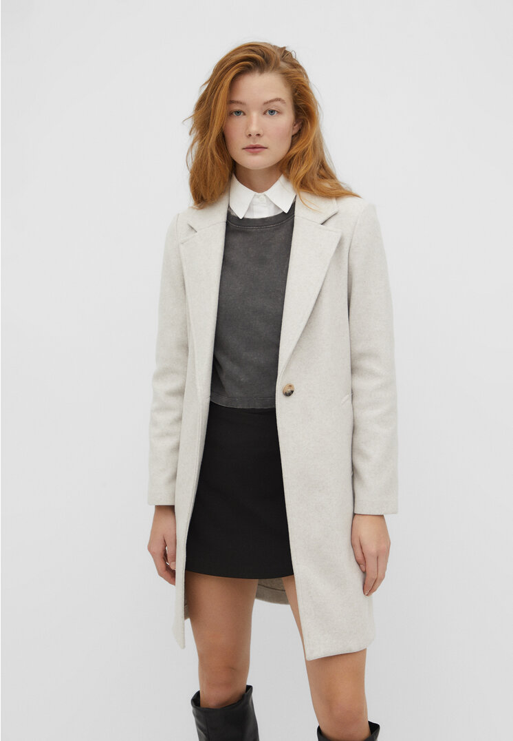 

Stradivarius Weicher Mantel mit einem Knopf Ecru XS