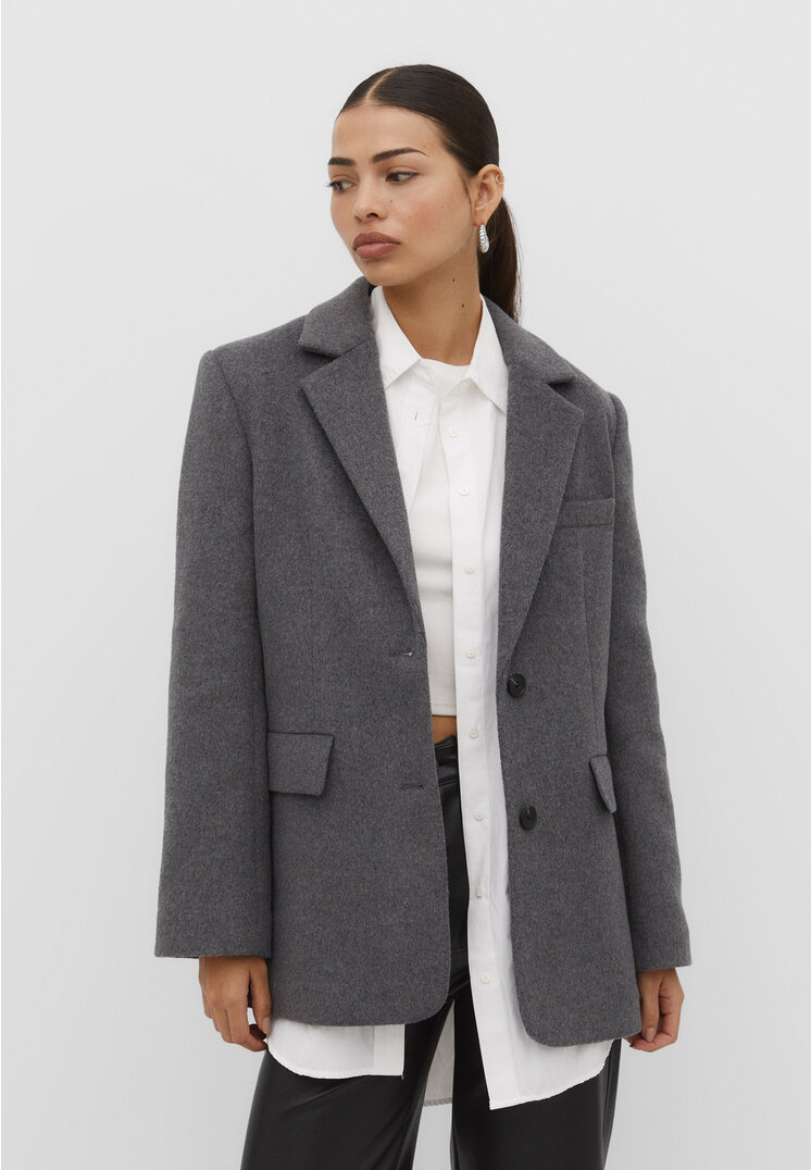 

Stradivarius Gerade geschnittener Blazer Grau Melange M