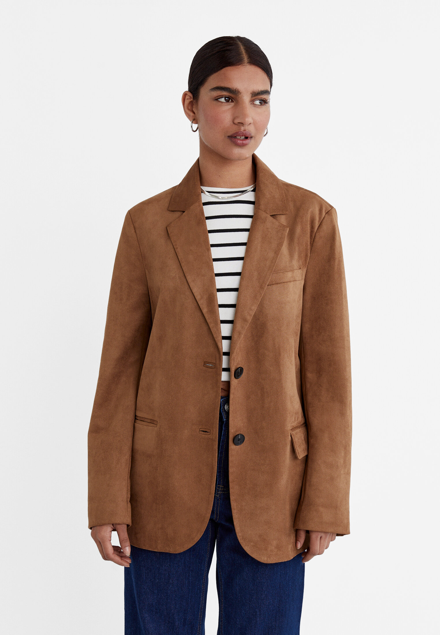 Faux 2025 suede blazer