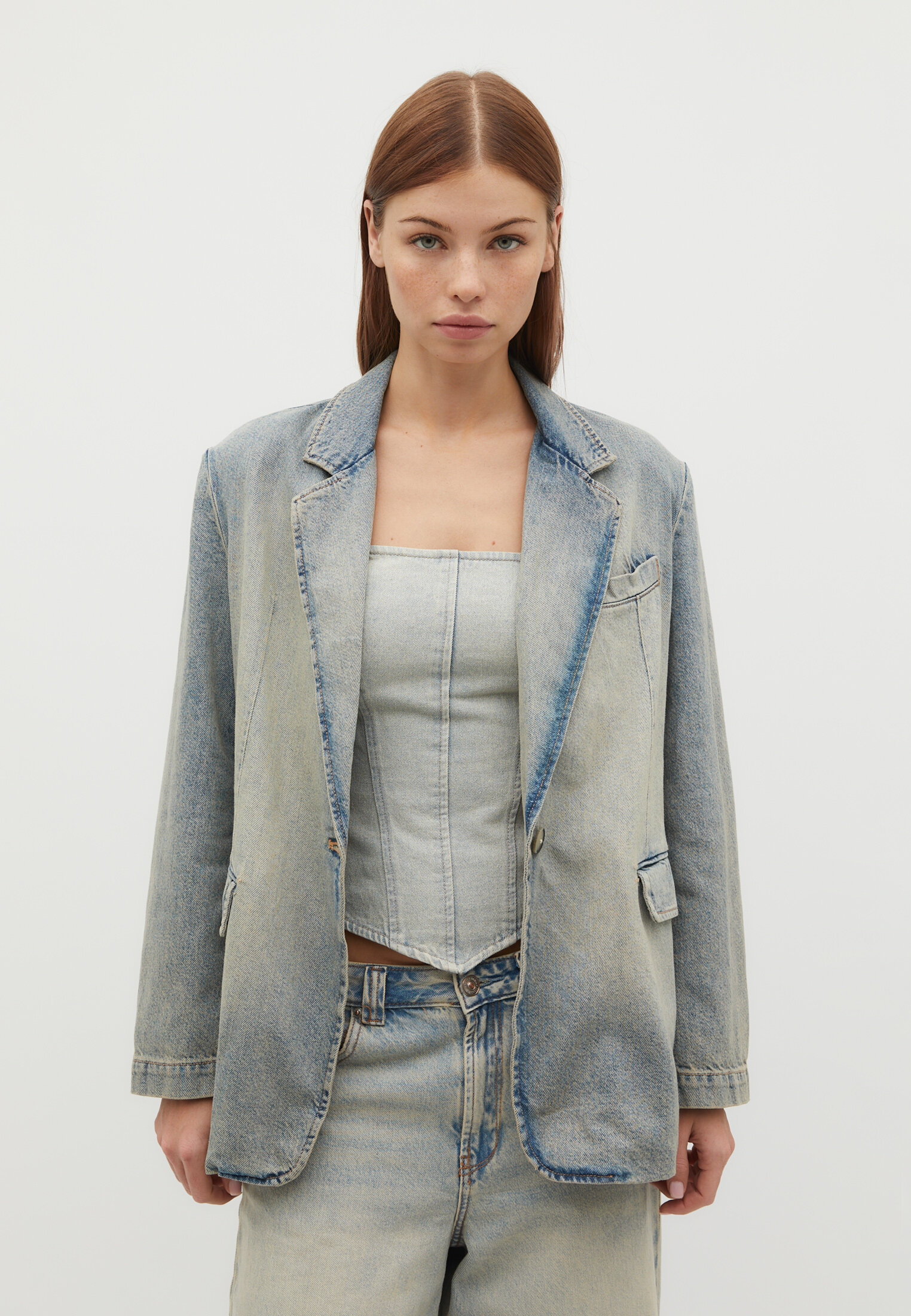 Veste en cheap jean femme stradivarius