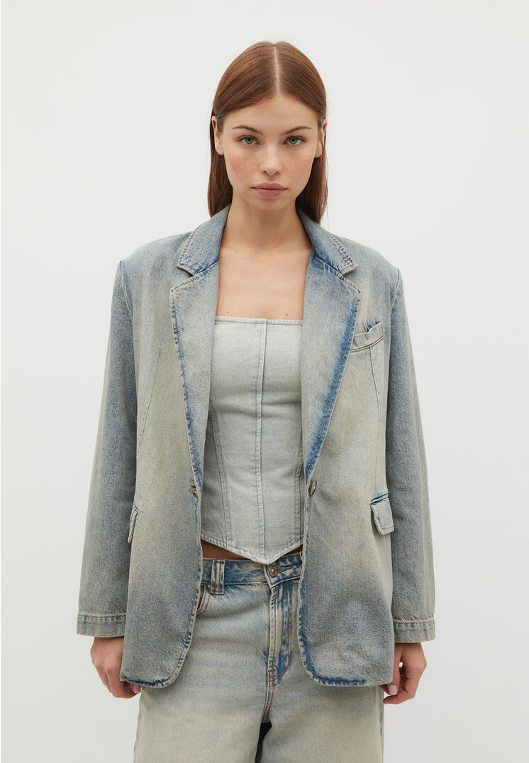 

Stradivarius Jeansowa marynarka Denim L
