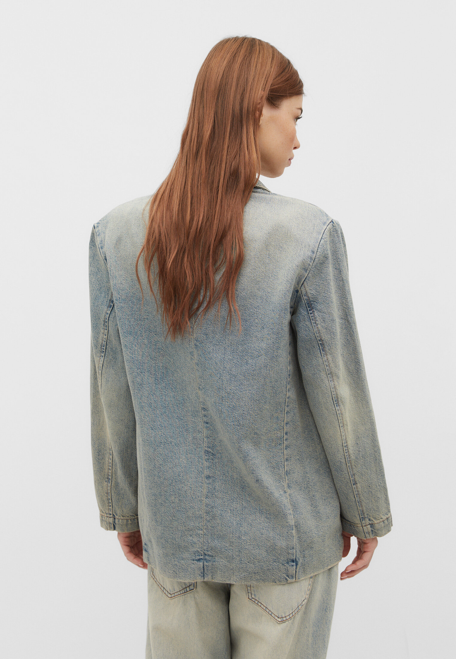 Oversized denim jacket top stradivarius