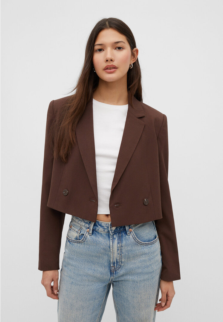 

Stradivarius Cropped-Jackett Braun XS