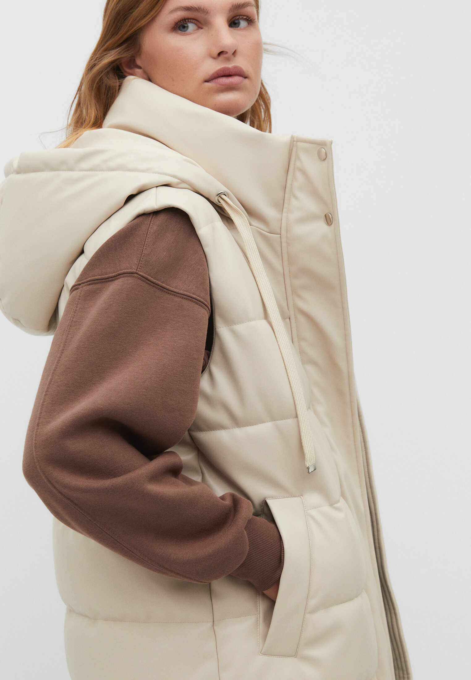 Gilet 2024 stradivarius beige