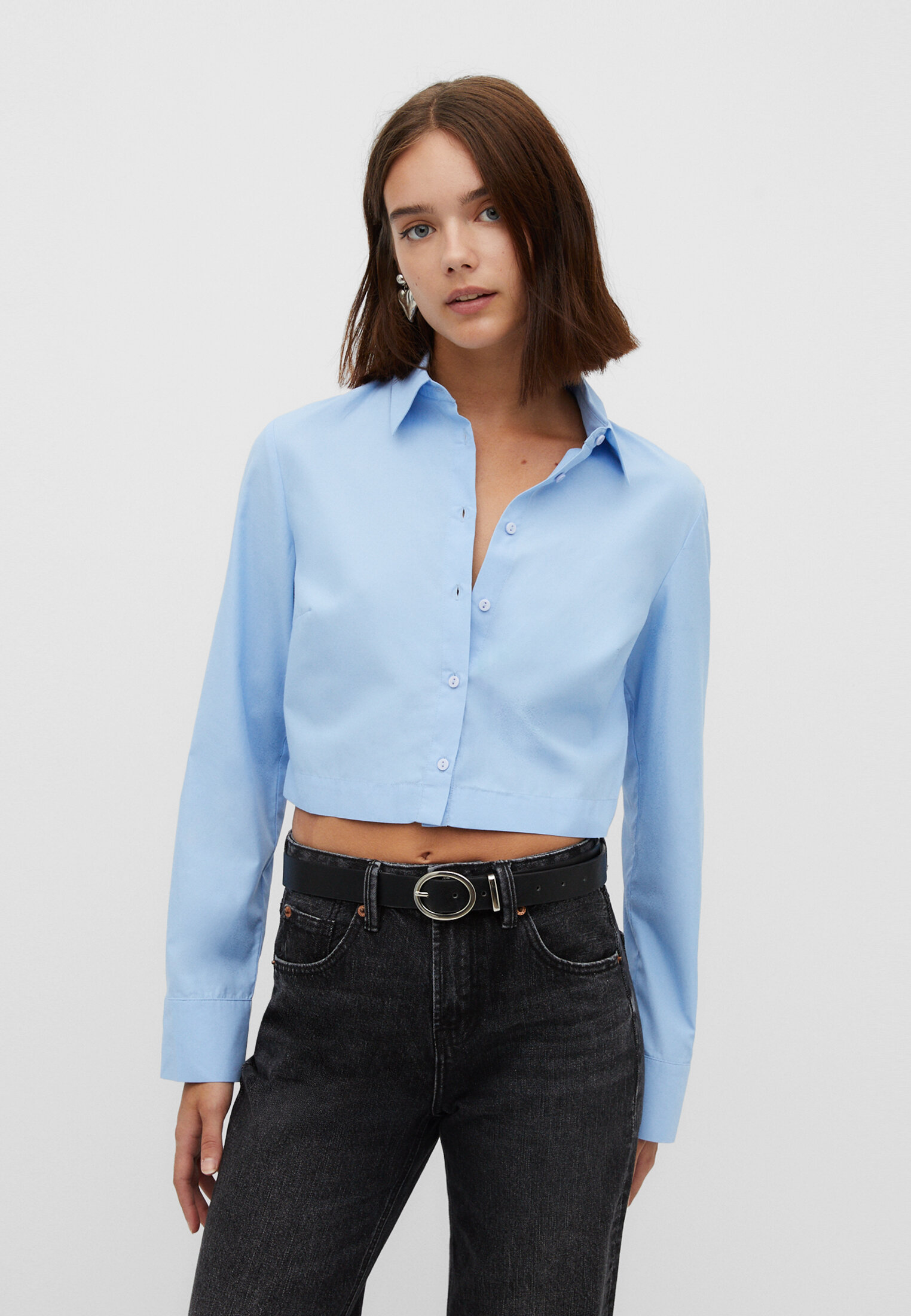 Short poplin shirt - Women's fashion | Stradivarius United States