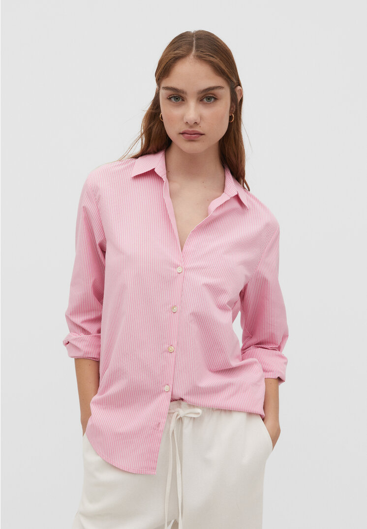 

Stradivarius Basic-Popelinhemd Pastellrosa L