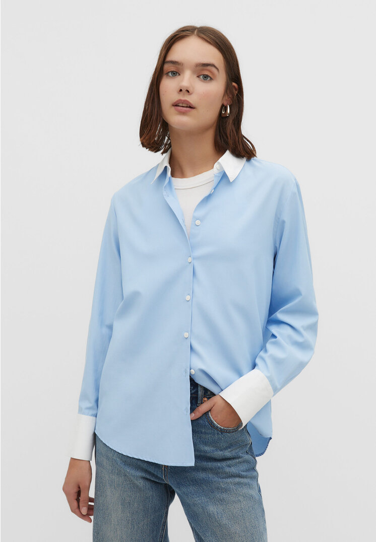 

Stradivarius Basic-Popelinhemd Himmelblau M