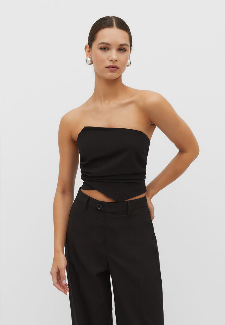 

Stradivarius Stoff-Bustier-Top Schwarz S